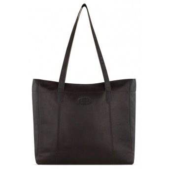 Сумка-шоппер KLONDIKE RUSH «Rachel», натуральная кожа в темно-коричневом цвете, 55 х 37 х 14 см