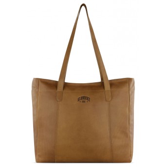 Сумка-шоппер KLONDIKE RUSH «Rachel», натуральная кожа в коньячном цвете, 55 х 37 х 14 см