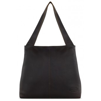 Сумка через плечо KLONDIKE RUSH «Katrina», натуральная кожа в темно-коричневом цвете, 43х31,5х12 см