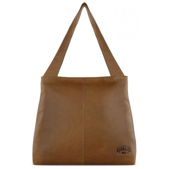 Сумка через плечо KLONDIKE RUSH «Katrina», натуральная кожа в коньячном цвете, 43 х 31,5 х 12 см