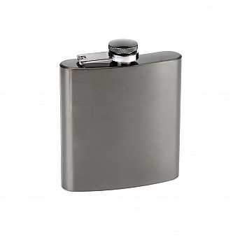 Фляга S.Quire 0,18 л, сталь, черная, глянцевая