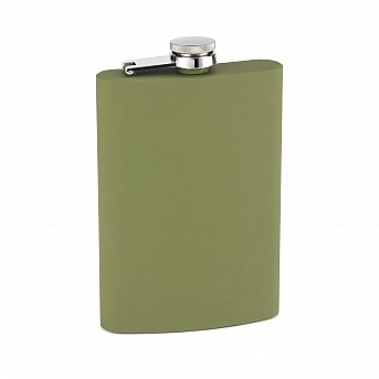 Фляга S.Quire 0,24 л, сталь+прорезиненное покрытие, зеленая