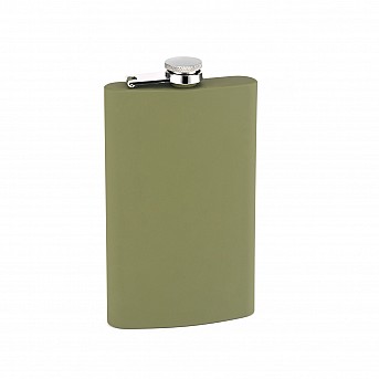 Фляга S.Quire 0,27 л, сталь+прорезиненное покрытие, зеленая