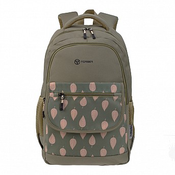 Рюкзак TORBER CLASS X, темно-зеленый с орнаментом 