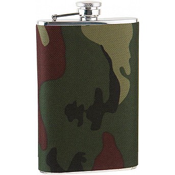 Фляга S.Quire 0,24 л, сталь+ткань, вставка камуфляж