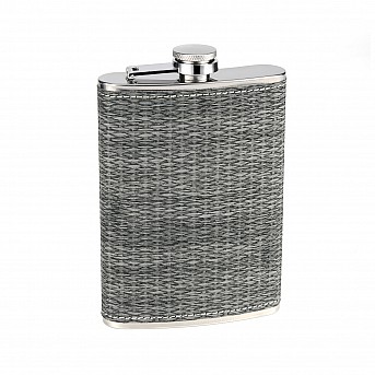 Фляга S.Quire 0,24 л, сталь+искусственная кожа, коричневая