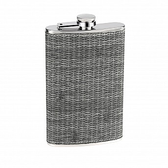 Фляга S.Quire 0,27 л, сталь+искусственная кожа, коричневая