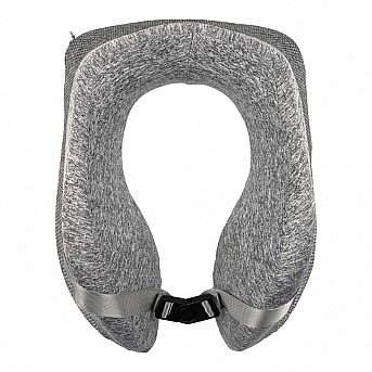 Подушка TORBER, дорожная, с эффектом памяти, серая, полиэстер, 20х27х10 см