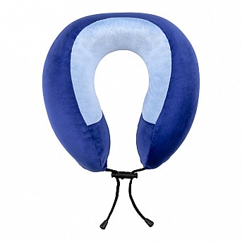 Подушка TORBER, дорожная, с эффектом памяти, синяя, полиэстер+спандекс, 26 х 27 х 10 см