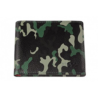 Портмоне Zippo, зелёный камуфляж, натуральная кожа, 10,8×1,8×8,6 см